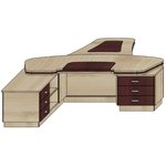 Интеллекта И341-ЛЕ_И383 Стол письменный с приставкой (2500*3440*780)