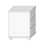 Тема Т560_БС Тумба подкатная, 3 ящика центральный замок (436*465*613)